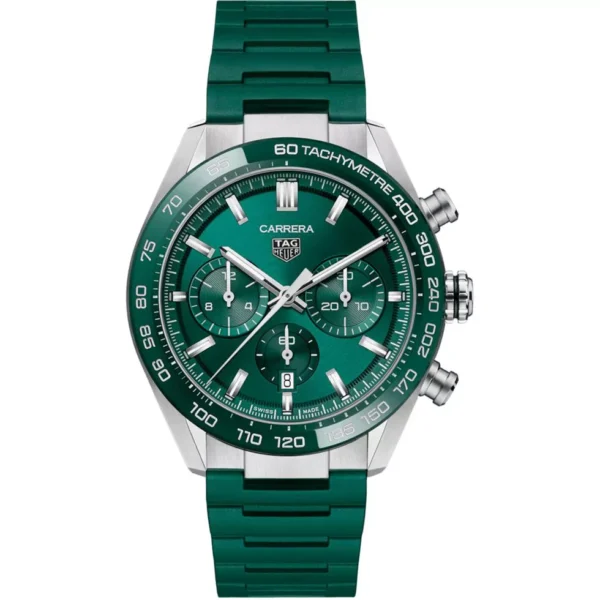 Tag Heuer Carrera Green Chronograph Watch 44mm