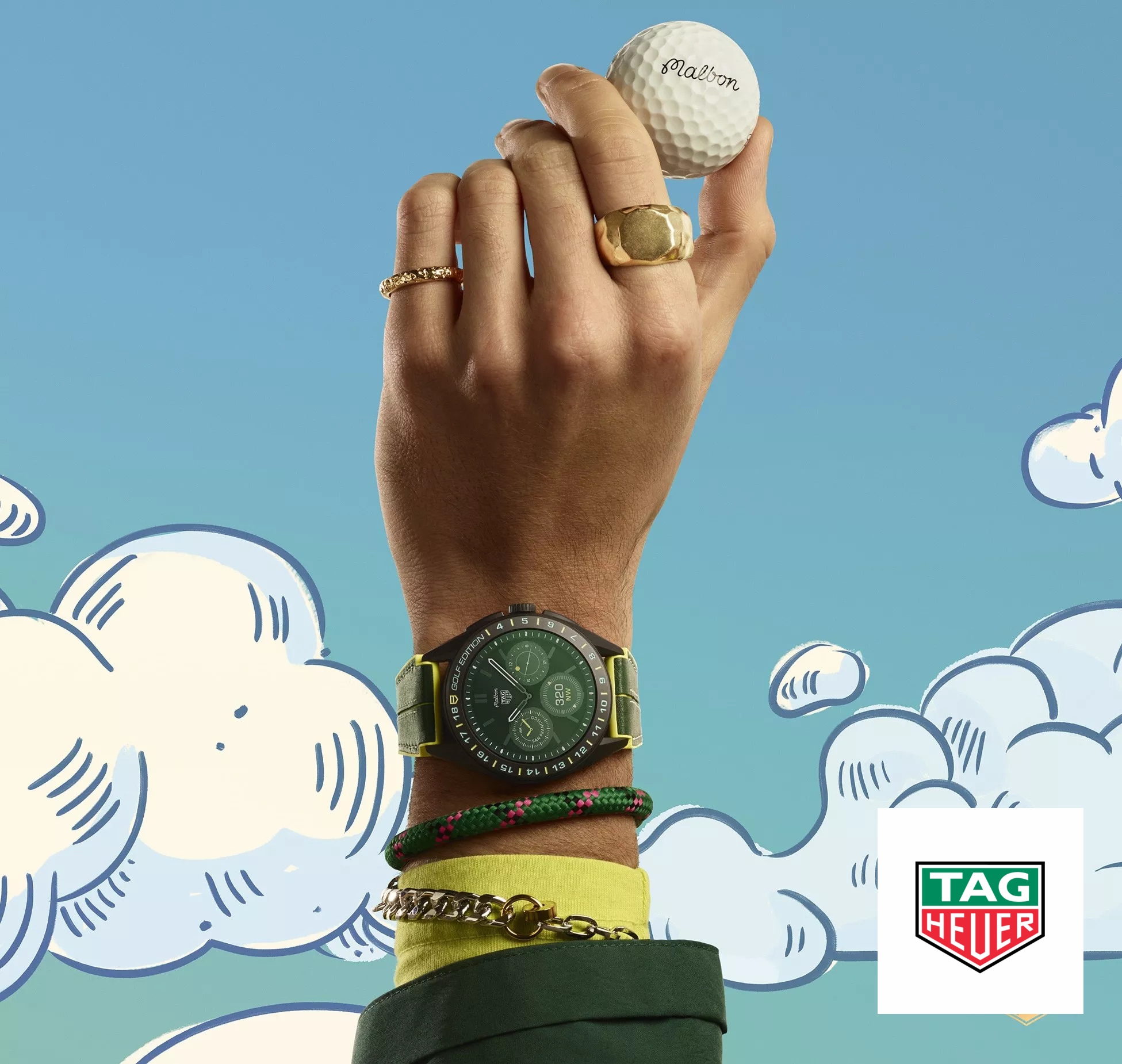 Tag Heuer Connected Calibre E4 SBR8A85.EB0338 Malbon Golf Edition Watch 45MM